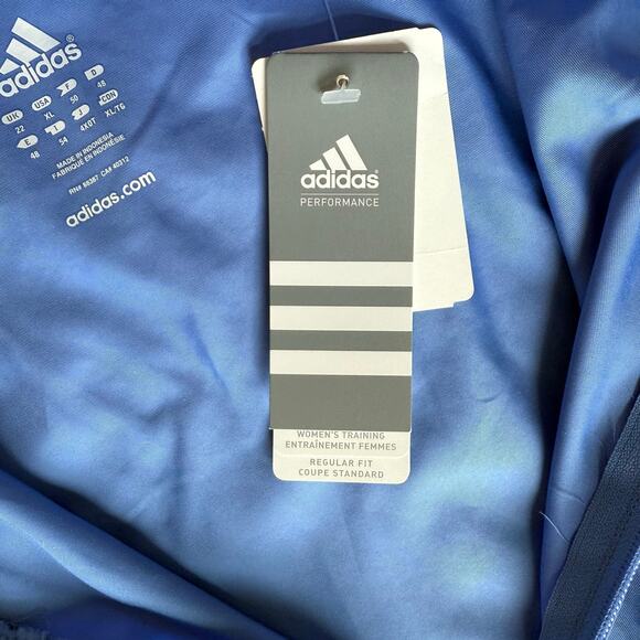 Adidas Jacket Women's NWT XL Neon Blue Black Training Athleisure Activewear - Picture 7 of 10